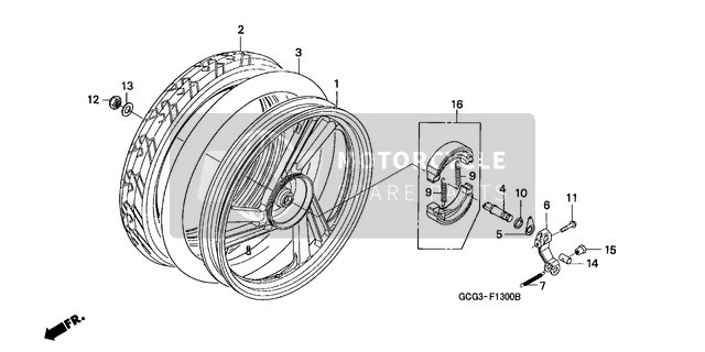 Honda SGX50S 2000 Rear Wheel for a 2000 Honda SGX50S